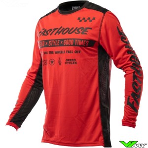 Fasthouse Grindhouse Domingo 2023 Motocross Jersey - Red / Black