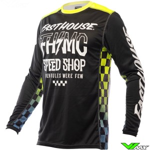 Fasthouse Grindhouse Brute 2023 Cross Shirt - Zwart / Fluo Geel