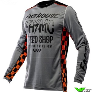 Fasthouse Grindhouse Brute Cross Shirt - Grijs / Oranje (XL)