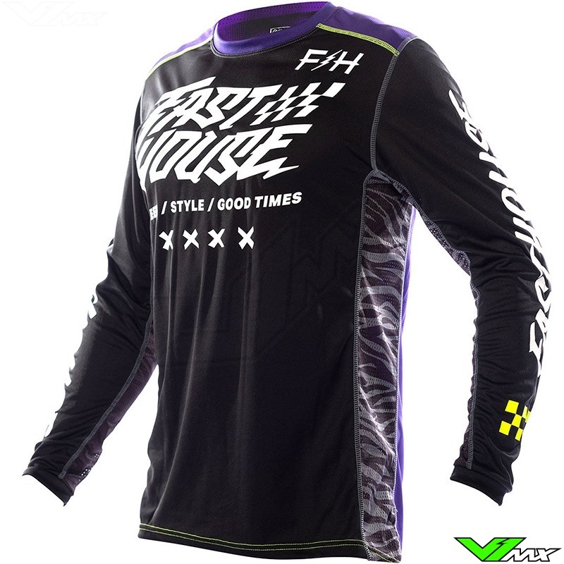 Fasthouse Grindhouse Rufio MX Jersey - Purple / Fluo Yellow (M)