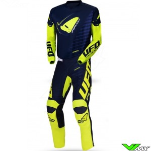 UFO Kimura 2022 Motocross Gear Combo - Blue / Fluo Yellow (36/L/XL)