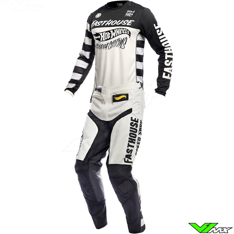 Fasthouse Grindhouse Hot Wheels Motocross Gear Combo - White / Black (32/M)