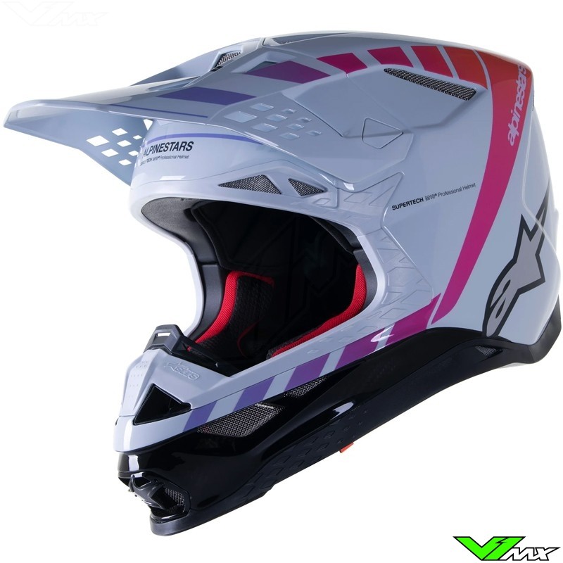 Alpinestars Supertech S-M10 Daytona 23 Motocross Helmet - Haze Gray / Fluo Orange / Rhodamine