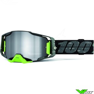 100% Armega Antibia Motocross Goggles - Silver Mirror Lens