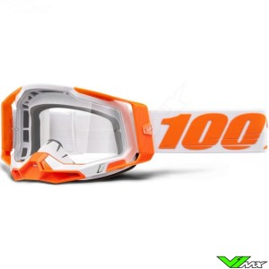 100% Racecraft 2 Orange Motocross Goggles - Clear Lens