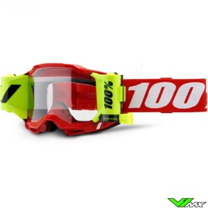 100% Accuri 2 Forecast Motocross Goggles with Roll-off - Red