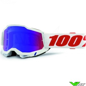 100% Accuri 2 Pure Motocross Goggles - Mirror Red / Blue Lens