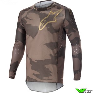 Alpinestars Supertech Squad 23 Cross Shirt - Donker Bruin / Kangaroo / Goud