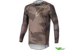 Alpinestars Supertech Squad 23 Cross Shirt - Donker Bruin / Kangaroo / Goud