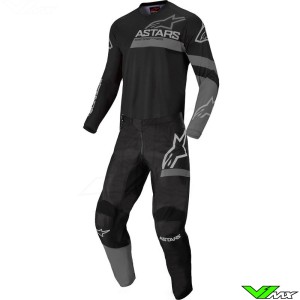 Alpinestars Racer Graphite 2022 Youth Motocross Gear Combo - Black / Grey