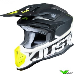 Just1 J18 F Hexa Motocross Helmet - Fluo Yellow / Black / White
