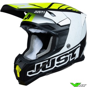 Just1 J22 Dynamo Motocross Helmet - Fluo Yellow / Black / White