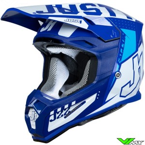 Just1 J22 Falcon Motocross Helmet - White / Blue