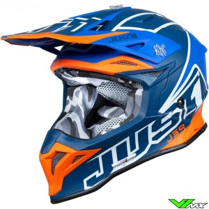 Just1 J39 Thruster Crosshelm - Blauw / Oranje