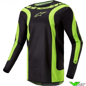 Alpinestars Fluid Lurv 2024 Cross shirt - Zwart / Fluo Geel