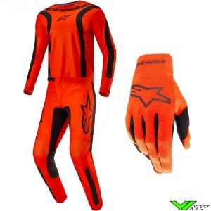Alpinestars Fluid Lurv 2024 Motocross Gear Combo - Hot Orange / Black