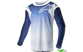 Alpinestars Racer Hoen 2024 Cross shirt - Wit / Donker Navy / Licht Blauw