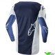 Alpinestars Racer Hoen 2024 Motocross Jersey - White / Dark Navy / Light Blue