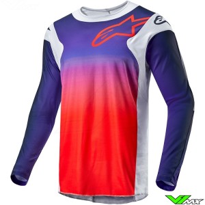 Alpinestars Racer Hoen 2024 Cross shirt - Licht Grijs / Hot Oranje