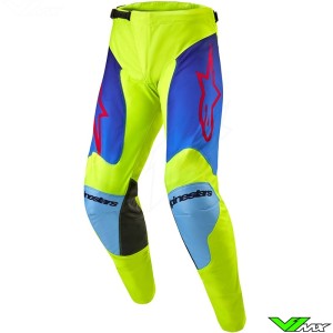 Alpinestars Racer Hoen 2024 Crossbroek - Fluo Geel / Blauw / Nacht Navy