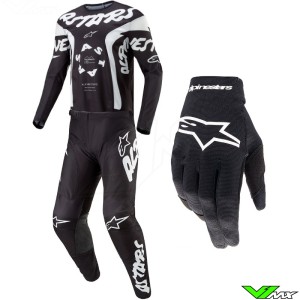 Alpinestars Racer Hana 2024 Motocross Gear Combo - Black / White