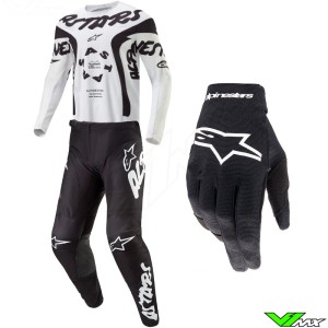 Alpinestars Racer Hana 2024 Motocross Gear Combo - White / Black