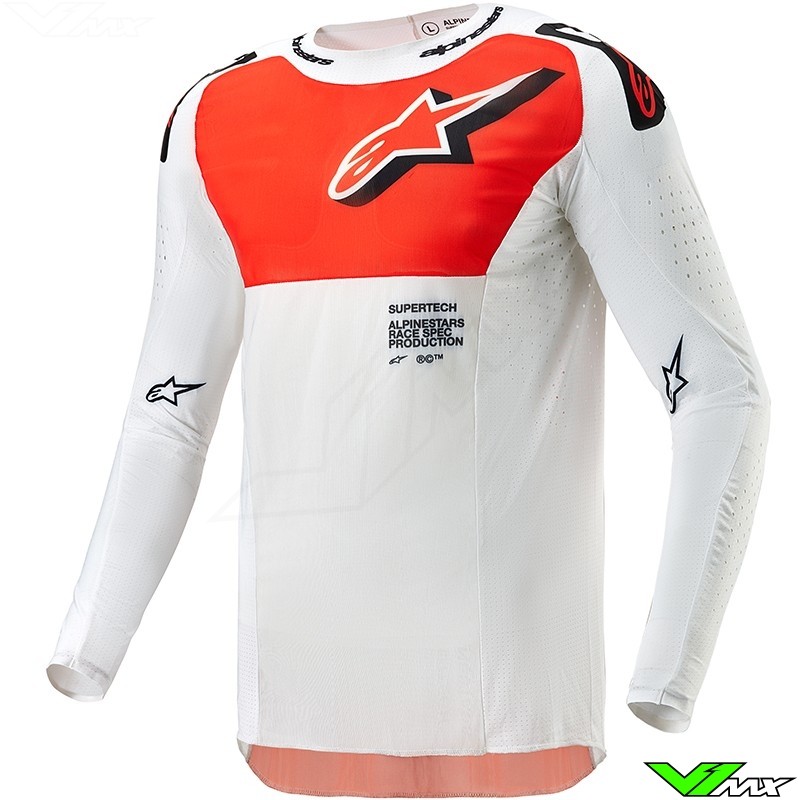 Alpinestars Supertech Ward 2024 Cross shirt - Wit / Hot Oranje