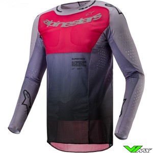 Alpinestars Supertech Dade 2024 Motocross Jersey - Iron / Red Berry