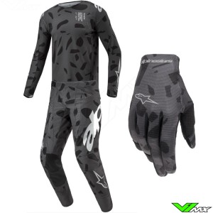 Alpinestars Techstar Graphite 2024 Motocross Gear Combo - Black / Camo