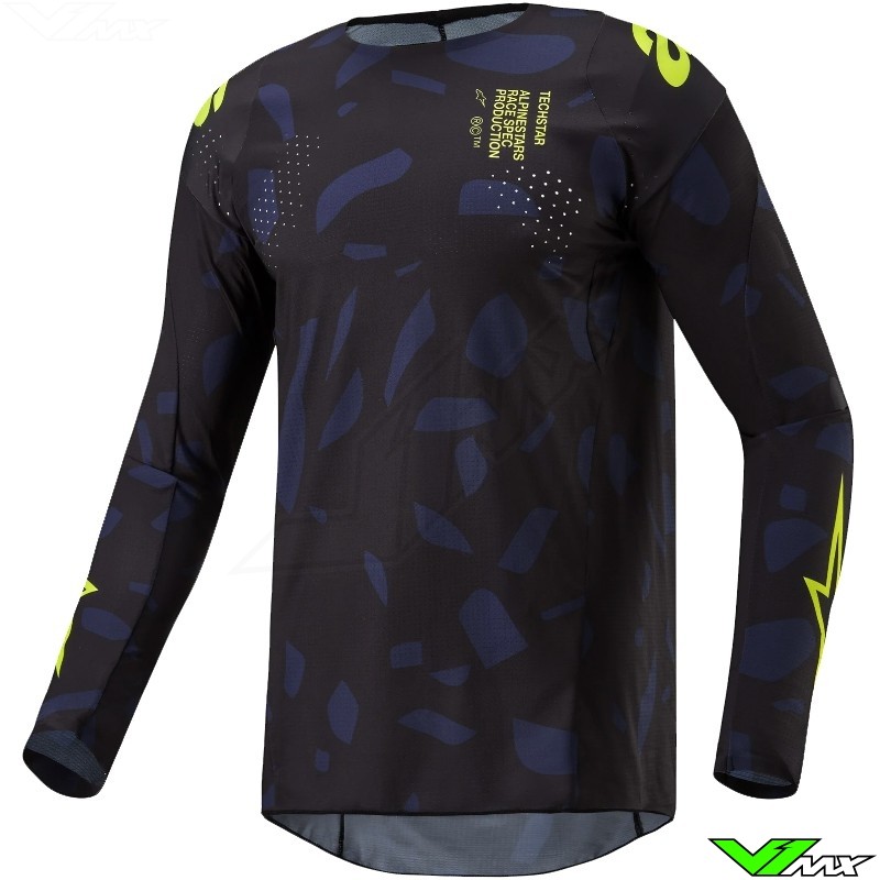 Alpinestars Techstar Rantera 2024 Motocross Jersey - Black / Navy / Fluo Yellow (XL)