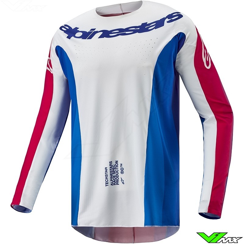 Alpinestars Techstar Pneuma 2024 Cross shirt - Blauw / Mars Rood (M)