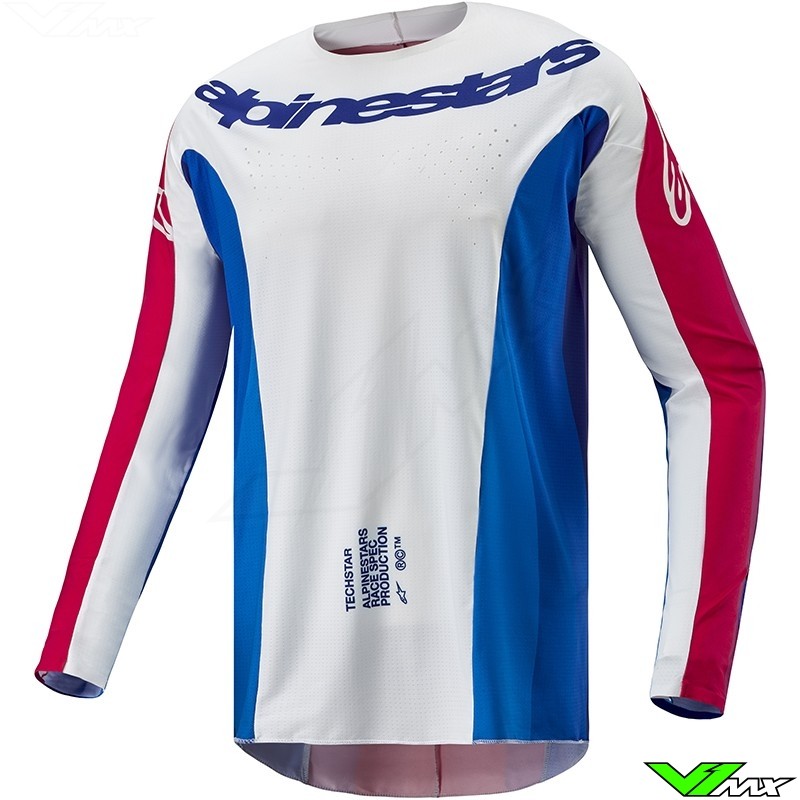 Alpinestars Techstar Pneuma 2024 Cross shirt - Blauw / Mars Rood / Wit