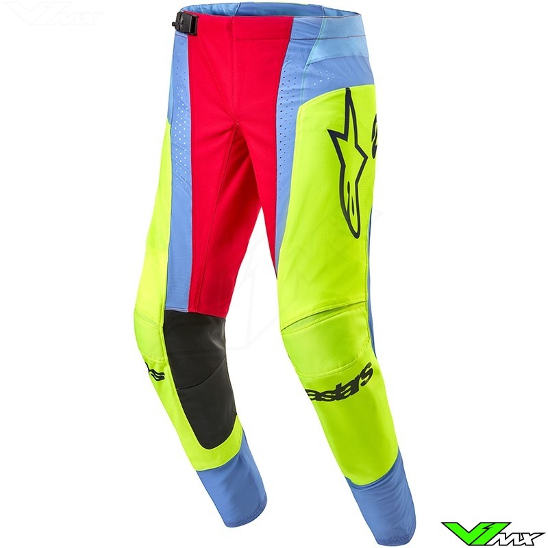 Alpinestars Techstar Ocuri 2024 Motocross Pants - Light Blue / Fluo Yellow / Red Berry