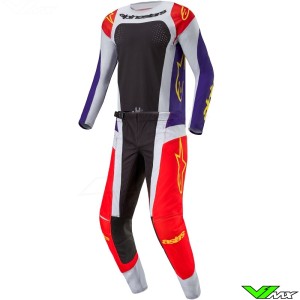 Alpinestars Techstar Ocuri 2024 Motocross Gear Combo - Hot Orange / Purple / Black