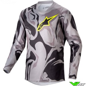 Alpinestars Racer Tactical 2024 Youth Motocross Jersey - Grey / Camo / Magneet