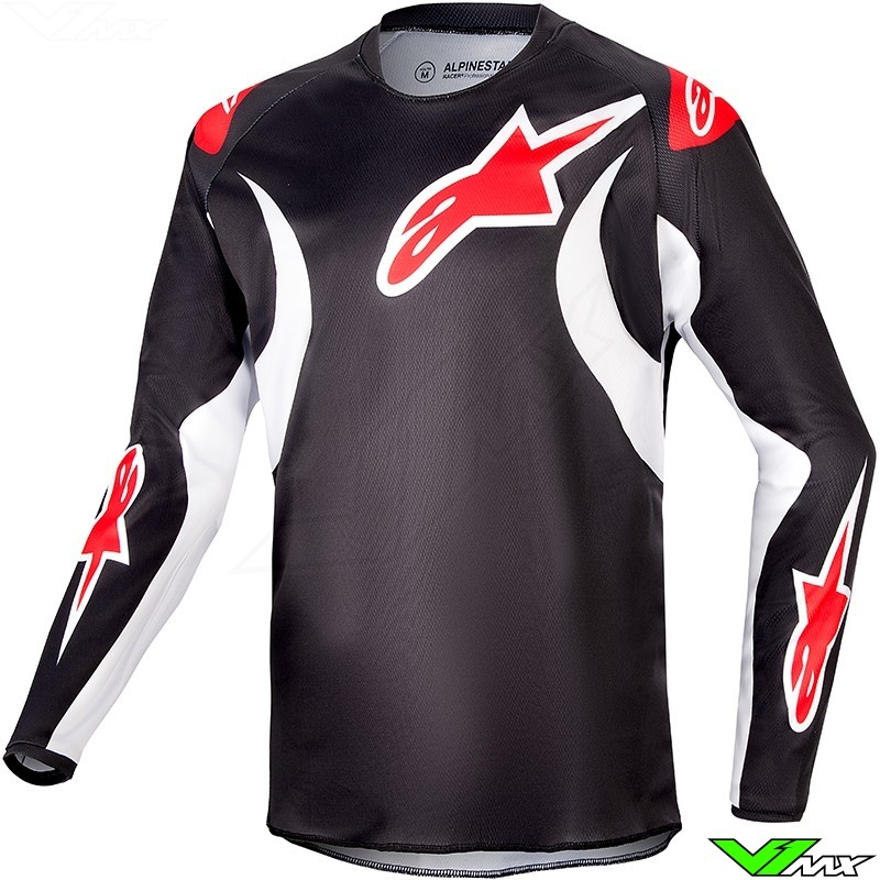 Alpinestars Racer Lucent 2024 Kinder Cross shirt - Zwart / Wit