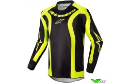 Alpinestars Racer Lurv 2024 Youth Motocross Jersey - Black / Fluo Yellow