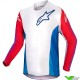 Alpinestars Racer Pneuma 2024 Kinder Cross shirt - Blauw / Mars Rood / Wit