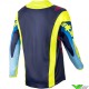 Alpinestars Racer Hoen 2024 Youth Motocross Jersey - Fluo Yellow / Blue / Night Navy