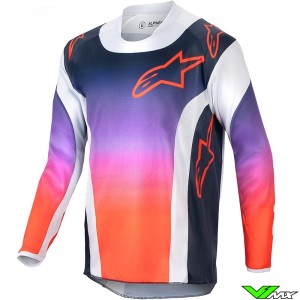 Alpinestars Racer Hoen 2024 Kinder Cross shirt - Grijs / Hot Oranje