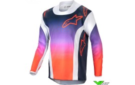 Alpinestars Racer Hoen 2024 Kinder Cross shirt - Grijs / Hot Oranje
