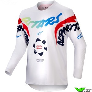Alpinestars Racer Hana 2024 Youth Motocross Jersey - White / Multicolor