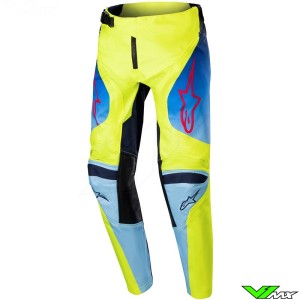Alpinestars Racer Hoen 2024 Youth Motocross Pants - Fluo Yellow / Blue / Night Navy