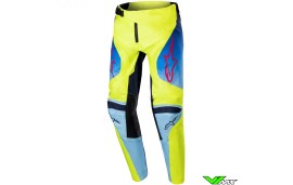 Alpinestars Racer Hoen 2024 Youth Motocross Pants - Fluo Yellow / Blue / Night Navy