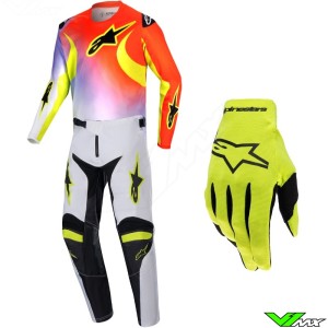 Alpinestars Racer Lucent 2024 Kinder Crosspak - Wit / Neon Rood / Fluo Geel