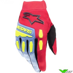 Alpinestars Full Bore 2024 Motocross Gloves - Light Blue / Red Berry