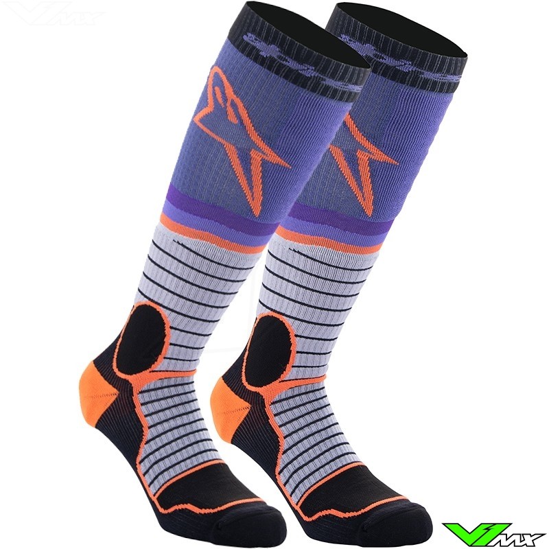 Alpinestars MX Pro MX Socks - Grey / Purple