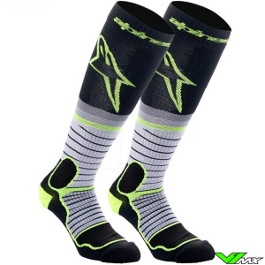 Alpinestars MX Pro MX Socks - Grey / Fluo Yellow