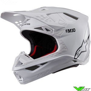 Alpinestars S-M10 Solid Motocross Helmet - White
