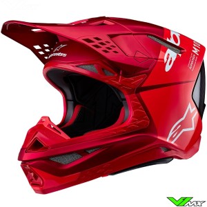 Alpinestars S-M10 Flood Motocross Helmet - Fluo Red / Red / Matt and Gloss